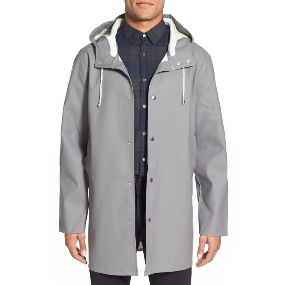 STUTTERHEIM Mens Gray Cotton Blend Raincoat XL